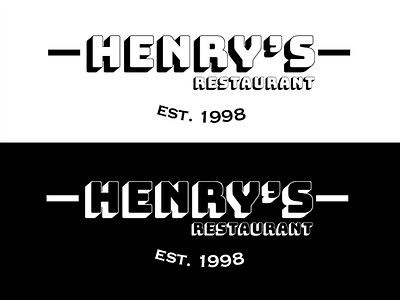 Henry's Logo Redesign iteration local business logo redesign work in progress