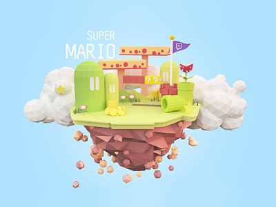 C4D Practice Super Mario illustration ui 插图