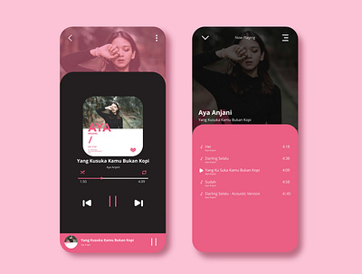 Music Player (Aya Anjani) app branding design illustration minimal music music app music player ui uidesign ux web website