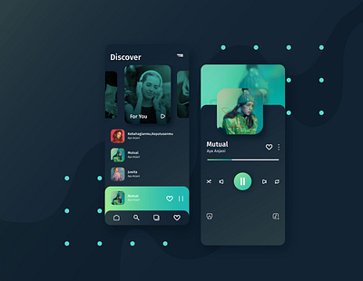 Music Player app application branding business concept design illustration interface music music app music player musician player template ui user ux vector web website