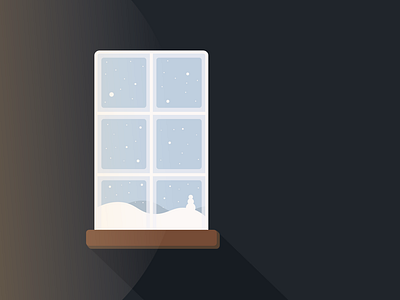 Snowy Window Graphic Illustration
