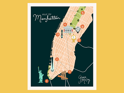 Illustrated Map of Manhattan adobe illustrator apple pencil booklet booklet design central florida design designer florida graphic design graphic designer how to illustration illustrator manhattan map new york city nyc procreate typography vector
