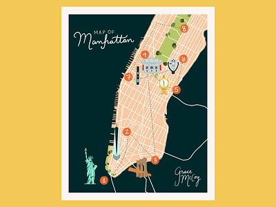 Illustrated Map of Manhattan