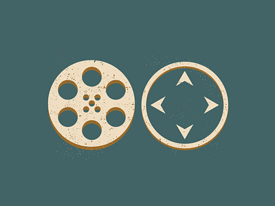 Film Reel and Compass Art Element