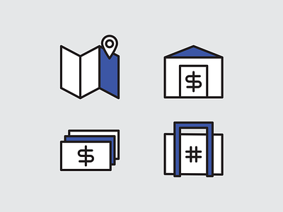 Infographic Icons - Cost of Living, Salary, Location, Jobs