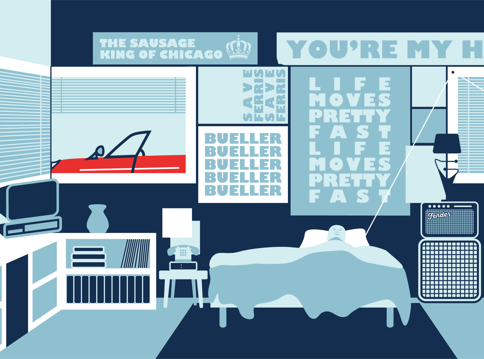 Ferris Bueller's Bedroom by Grace Frey on Dribbble