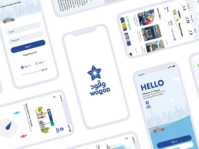 Waqod Mobile App Design app branding design flat illustration minimal ui ux vector xd