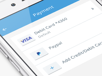 Payment methods screen