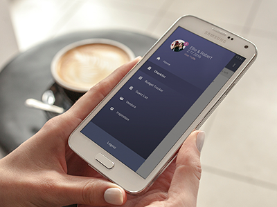 WedPlanner app - Navigation android app design material mobile ui ux wedding