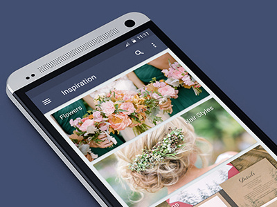 Wed planner app - Inspiration view android app design material mobile ui ux wedding