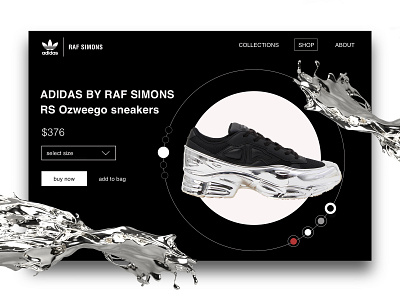 ADIDAS x Raf Simons Product Page adidas adidas originals ozweego product page raf simons sneakers ui ux web web design