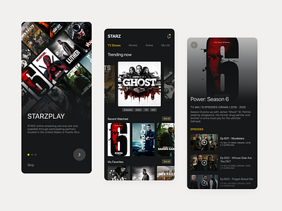 STARZPLAY Redesign app creative dark design movies netflix product design starzplay tv show ui ux xd design