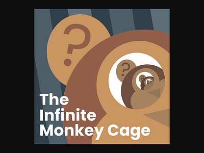 The Infinite Monkey Cage album cover animal flat illustration monkey podcast vector
