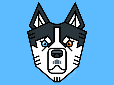 Husky dog flat illustration vector