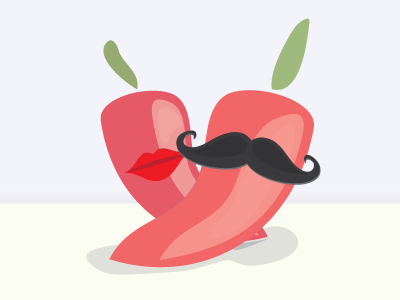 Señor & Señora Chilli chilli lips moustache senor senora shadow table vegetables
