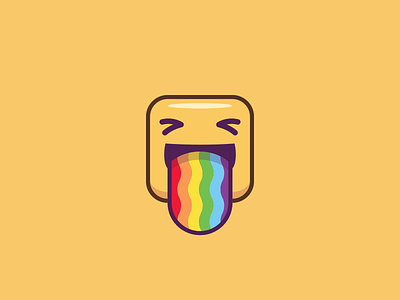 Emoji - Rainbow Tongue browser colors emoji face opera rainbow square throw tongue vomit