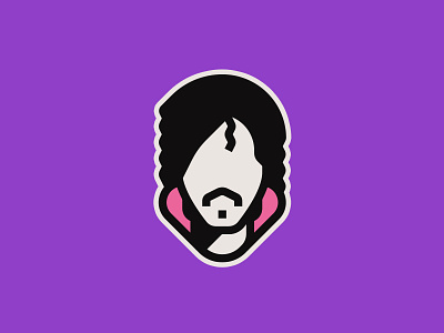 Prince minimal music pop portrait prince purple rain sticker violet