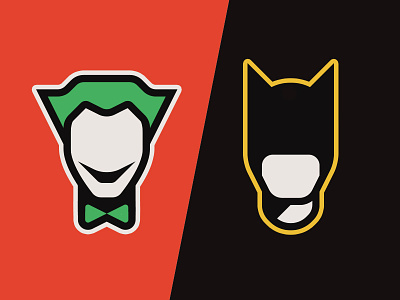 Batman vs. Joker bat batman black comics dark dc joker knight minimal portrait red sticker