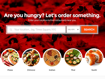 Swipe Order Homepage design homepage pizza