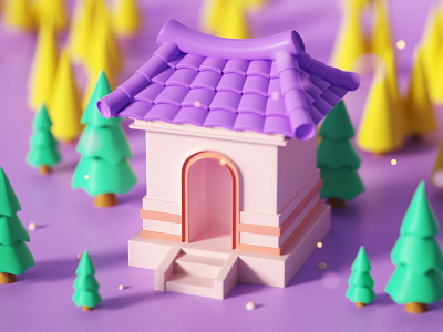 House 3d illustration ui