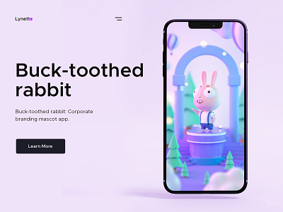 Buck-toothed rabbit-3D 3d app design illustration ui