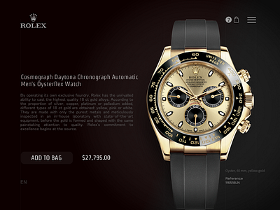 Rolex Cosmograph Daytona branding design ecommerce illustration redesign rolex shop ui ux vector watch