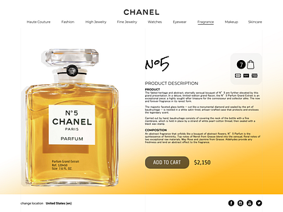Chanel #5 Parfum Grand Extrait branding chanel design ecommerce figma illustration parfum redesign shop ui ux