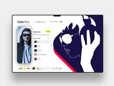 Yandex Music (Redesign) branding design figma illustration music redesign ui ux vector web yandex