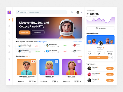 NFT Dashboard dashboard nft trend ui ux