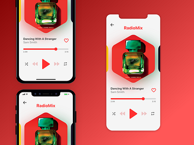 RadioMix dailyui dailyui009 music app music player musicplayer red