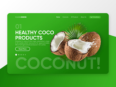 CleanCOCO coconut coconuts design landing page landing page design landingpage uidesign uiux
