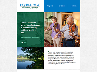 Highland Farms Website clean flat simple web design