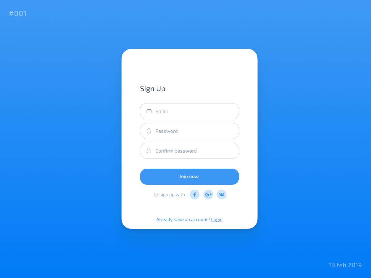 Daily Ui 001 Sign Up By Alena Gulevich On Dribbble