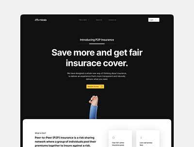 P2P | Landing Page branding illustration insurance landing page web page