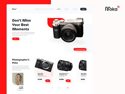 Camera Store Landing Page Design