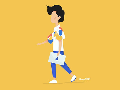 Illustration - Keep going on your way, change the world! art artwork blue blue and yellow design customillustration design designart designgraphic graphic illustration illustration agency millenials motivation yellow