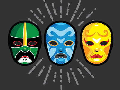 3ninjas halftone illustration illustrator mask vector