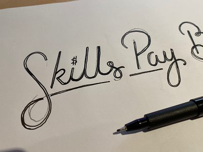 Skills pay bills neon lettering WIP