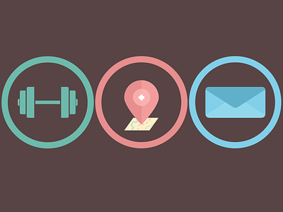 Icons circle design flat gym icon icons interface location mail ui