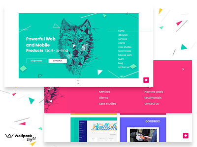 Wolfpack Digital Rebranding branding design illustration ux web website