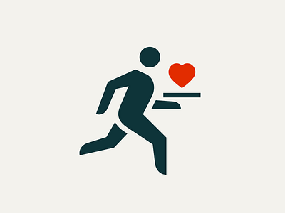 Likes Delivery Icon cafe catering courier delivery dinner dish heart icon like logo love lunch man meal order restaurant run running service waiter