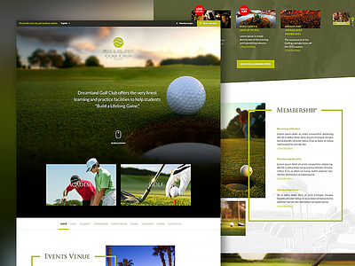 Golf Club Wordpress Website - Home academy golf parallax sport ui ux wordpress