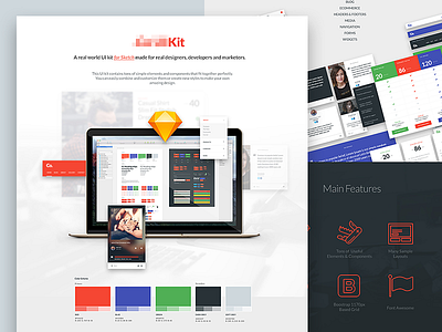 A Wide Set of UI Components made with SketchApp components design kit sketch ui