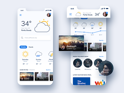 Weather Community Mobile App - Concept Design app design designer inspiration ios iphonex mobile ui ux