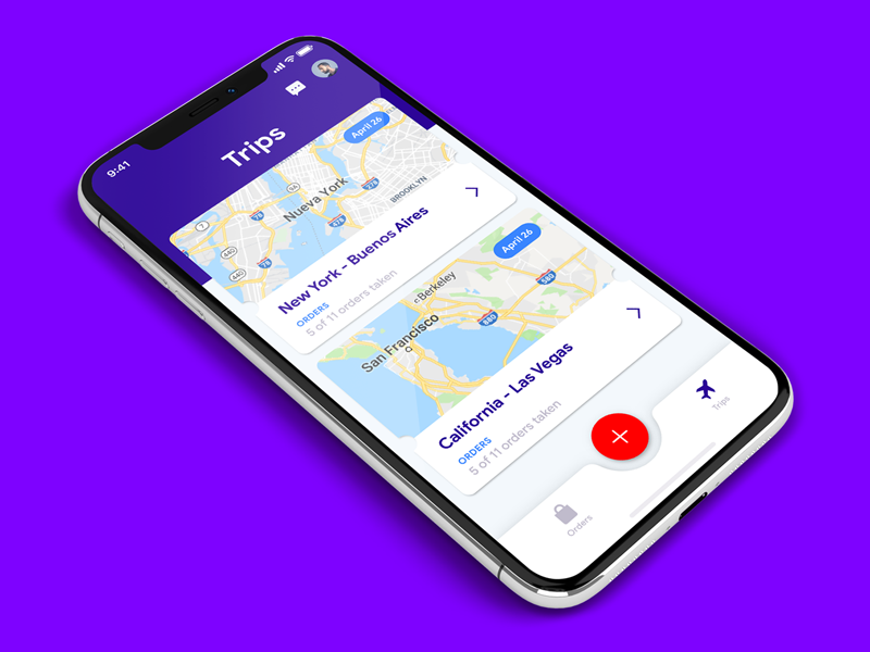 List of trips by Origin-Destination - Mobile app redesign