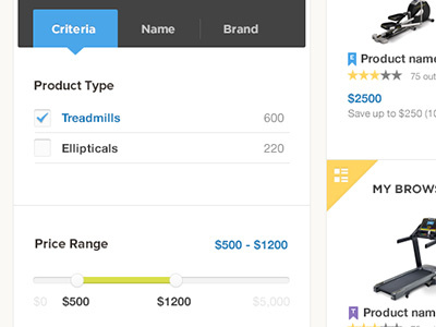 Sort results by... carrousel design e commerce favorites site ui usability ux web