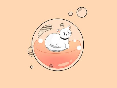 Little bubble kitty bubble cat cats color design draw flat graphic illustration illustration art illustrator kitty kitty illustration vector