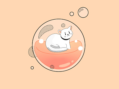 Little bubble kitty by Sekai of Kangae on Dribbble