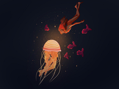 Starish medusa illustration