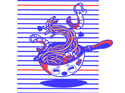 Asian Noodles Vector Illustration